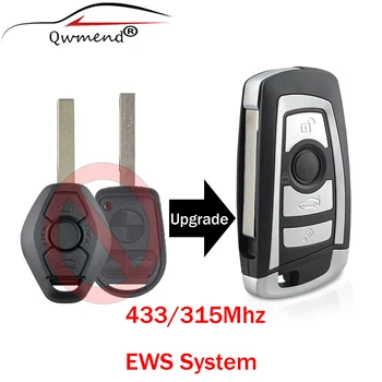 QWMEND Modificat Flip Cheie de la Distanță Pentru BMW 1/3/5/7 Seria X3 X5 Z3 Z4 Transmițătorul de acces fără cheie Pentru EWS Sistem 315MHz/433MHz