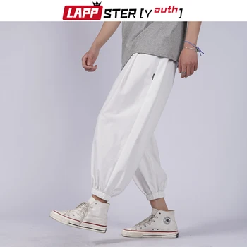 LAPPSTER-Tineret Bărbați Solidă Subțire de Vară, Pantaloni Harem 2020 Mens Harajuku Moda coreeană Jogging Pantaloni Casual Vintage pantaloni de Trening 5XL