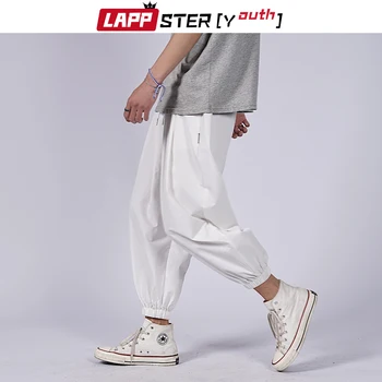 LAPPSTER-Tineret Bărbați Solidă Subțire de Vară, Pantaloni Harem 2020 Mens Harajuku Moda coreeană Jogging Pantaloni Casual Vintage pantaloni de Trening 5XL