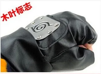 Anime Naruto konoha, Kakashi simbol jumătate degetul mănuși de piele de iarnă caldă handschoenen Cadouri de Craciun