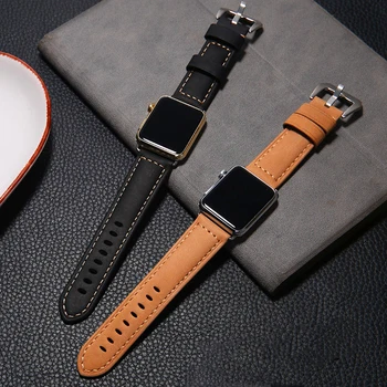 Curea din Piele Pentru Apple Watch Band 44 mm 40 mm iWatch banda 38 mm 42mm Retro watchband pulseira Apple watch seria 5 4 3 2
