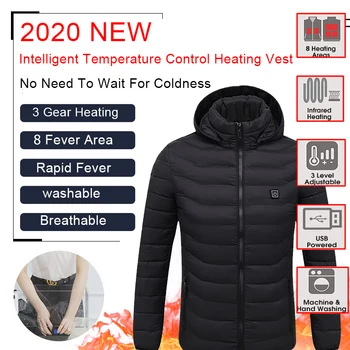 8 Zone Încălzite Jacheta USB Bărbați Femei de Iarnă în aer liber Încălzire Electrică Jachete Calde Sprots Termică Strat de Îmbrăcăminte Incalzite Vesta