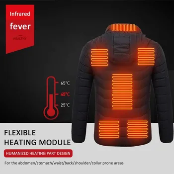 8 Zone Încălzite Jacheta USB Bărbați Femei de Iarnă în aer liber Încălzire Electrică Jachete Calde Sprots Termică Strat de Îmbrăcăminte Incalzite Vesta
