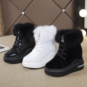 Femei Cizme platforma Pantofi de Iarna pentru Femei Cizme de Zăpadă Platforma Ține de Cald Glezna Cizme de Iarna Cu Blana Groasă Tocuri Botas Mujer Noi