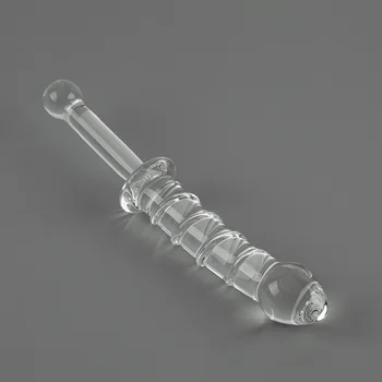 Erotic Cristal Clar Spirală din Sticlă Pyrex Vibrator 9.5
