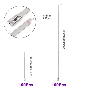 100BUC Multi-Scop de Blocare cu Cablu Metalic Legături de Cablu din Oțel Inoxidabil poftă de mâncare Legături de Blocare de Metal Zip-Evacuare Wrap Acoperite 4.6 mm
