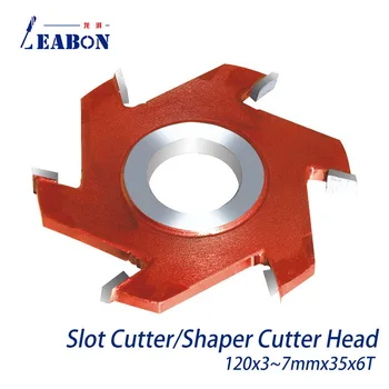 3pcs de prelucrare a Lemnului Slot Cutter TCT Ax Formator Cap de Tăiere 3mm la 7mm Înălțime 120x35x6T Transport Gratuit