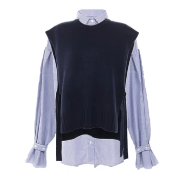 Stil Preppy Fete Design Topuri De Moda Pentru Femei Cu Maneca Lunga De Toamna Îmbrăcăminte Exterioară Bluze Camasi Casual Dezbrăcat De Epocă Butonul Tricouri