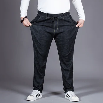 Toamna elastic gros elastic talie blugi de sex masculin vrac direct plus îngrășământ XL dimensiuni mari elastic pantaloni Blugi de sex masculin 7XL 6XL 5X