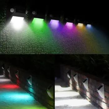 12 LED-uri Lumina Solara PIR Senzor de Mișcare Pentru Decor Gradina Lumini Colorate în aer liber Strada Lămpi de Perete rezistent la apa RGB Lampă Solară