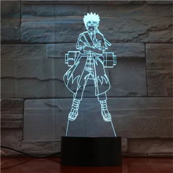 Naruto Uzumaki Naruto Lampara 3D LED Lampă de Noptieră Figura de Acțiune Creativă Culoare Schimbarea de Masă Lumină Toy Anime Iluminat Luminaria