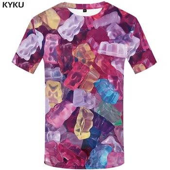 3d Tricou Bomboane T-shirt pentru Bărbați produse Alimentare Tricou de Imprimare Colorate Tricou Imprimat Harajuku Amuzant T shirt Anime Haine Barbati Haine de vara