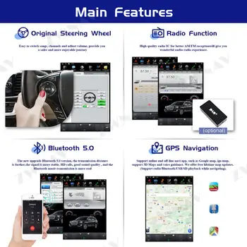 PX6 Tesla Stil Android cu Ecran De 9 Auto Multimedia Player Pentru Ford F150 2009-Navigare GPS Auto Audio stereo Radio unitatea de cap