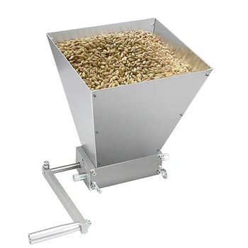 Malț de Orz Concasor din Oțel Inoxidabil 2 Role de Malț Moara Homebrew Cereale Polizor 7lb Hopper Reglabil Manual Moara Cu Baza din Lemn