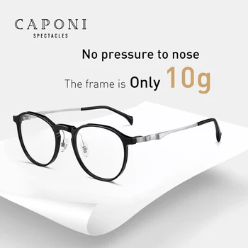 CAPONI Brand Titan Rama de Ochelari Speciali Oval Tip de Design de Ochelari de vedere Optic Transparent Afaceri Ochelari Pentru Barbati Femei J3020