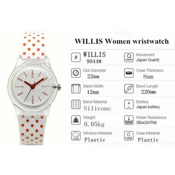 WILLIS Femei de brand de Moda Casual Moale din Silicon Cuarț Ceasuri de mana pentru Femei impermeabil ceasuri Doamnelor Relogi