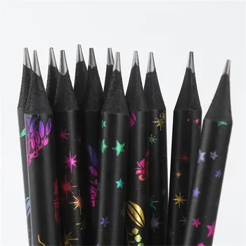 12buc/set Tablou plin de culoare Negru Creioane HB Pictura Desen Creion Elevii Scris Stilou Școala de Papetarie Creion pentru Copii