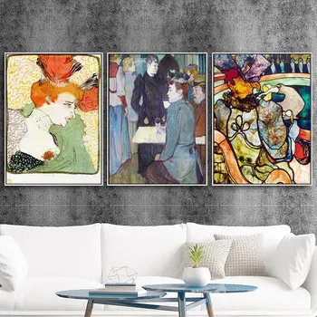 Acasă Decor Print Canvas Wall Art Imaginile pentru Camera de zi Ulei Neînrămate Desene Poster Paitings francez Toulouse-Lautrec