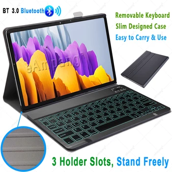 7 Culoare Tastatură cu iluminare din spate Caz pentru Samsung Galaxy Tab S7 11 Caz Keyboard SM-T870 SM-T875 SM-T876B T870 T875 T876B Acoperi Funda