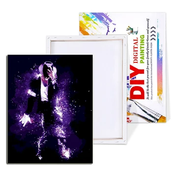 Vopsea De Numere De Colorat Michael Jackson HandPainted Truse De Desen Figura Diy Vopsea Pe Bază De Acril Canvas Decor Acasă Pentru Adult Art Cadou