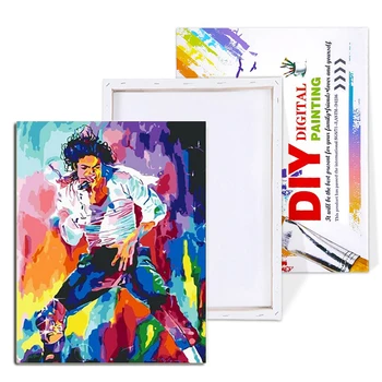 Vopsea De Numere De Colorat Michael Jackson HandPainted Truse De Desen Figura Diy Vopsea Pe Bază De Acril Canvas Decor Acasă Pentru Adult Art Cadou