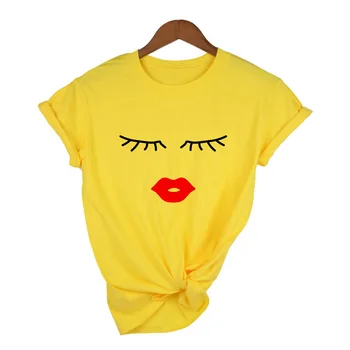 Gene Buzele Rosii Imprimare Femei de Vara Tricouri Casual Grafic Scurt Maneca tricou Femei Alb Drăguț Tumblr Teuri Topuri Kawaii