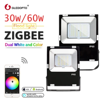 30W 60W ZIGBEE LED proiector rgb+cct dual alb și schimba culoarea ac100-240v lucra cu echo plus outdoorlight UA UE NE-a UNIT plug l