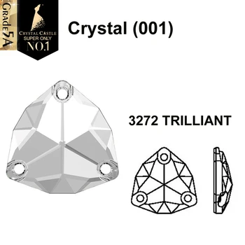 Castelul de cristal de Cusut Stras 5A Excelent Trilliant Triunghi Pietre pretioase Cristal AB Coase Pe Pietre Pentru Gimnastică Purta