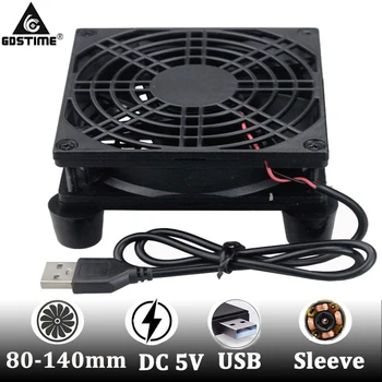 Gdstime USB Router Fan DIY PC Cooler Box TV 80mm, 92mm 120mm 140mm Răcire W/Șuruburi Plasă de Protecție Fan