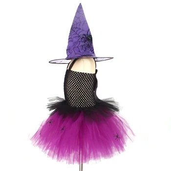 Fete Spider Costum de Halloween Rochie Baby Carnaval Deghizare Mascarada Rochii Copilul de Cosplay, Costume de Fată Pălărie Vrăjitoare Rochie TUTU