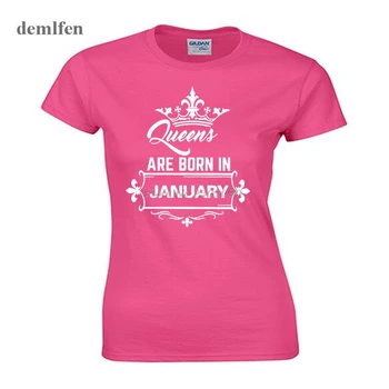 Amuzant Regina Sunt Născut În ianuarie tricou Femei din Bumbac Tricou Maneca Scurta Topuri Tricouri Fete Tricou Cadou