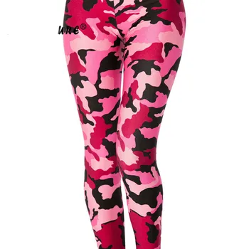 S-XL culoare Roz Camuflaj Imprimare Jambiere Femei Antrenament Legins Pantaloni de Dimensiuni Mari Fitness Feminin jambiere Îmbrăcăminte