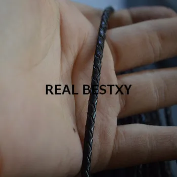 REAL XY 5m/lot 3mm negru din Împletitură dă-i Coarda Șir Frânghie String Potrivire Colier Brățară DIY Meșteșug Face piele