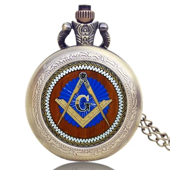 Vintage Barbati Ceas de Buzunar Masonice Francmason Cuarț Ceas de Buzunar Bărbați Femei Lanț Pandantiv Clasic Ceas de sex Masculin reloj de bolsillo