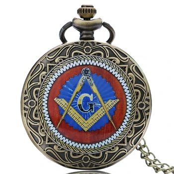 Vintage Barbati Ceas de Buzunar Masonice Francmason Cuarț Ceas de Buzunar Bărbați Femei Lanț Pandantiv Clasic Ceas de sex Masculin reloj de bolsillo