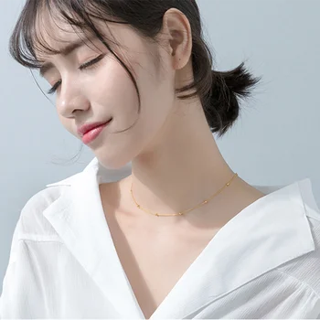 VREI Moda coreeană Minimalist Cubanez Link-ul Lanț Șirag de mărgele de Clavicula Colier pentru femei Chic Fermecător Adolescent Birou Accesorii Bijuterii