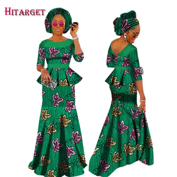 Toamna Africane Rochii pentru Femei Privat Personalizat Femei din Africa Dashiki Fusta Set+Cap Eșarfă 3 Piese de Îmbrăcăminte personalizate WY1630