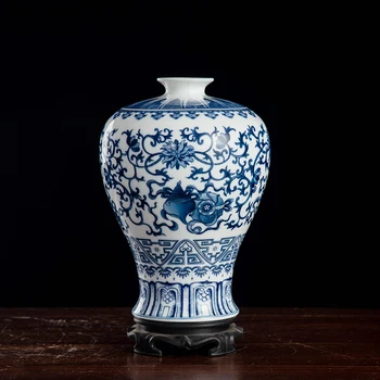 Jingdezhen de Epocă Ceramică Albastru și Alb, Vaze Pentru Flori Decor Acasă Underglazed Vas de Porțelan Articole de Mobilier