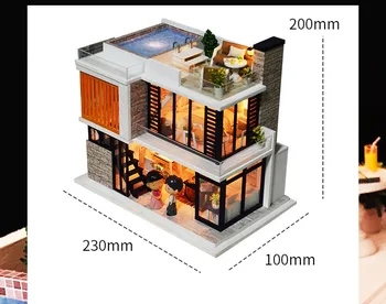 Diy casă de Păpuși din Lemn, Mobilier Diy Casa Mini Cutie Ansamblul Puzzle 3d Miniaturas Păpuși Kit de Copii Jucărie Cadou de Ziua de nastere
