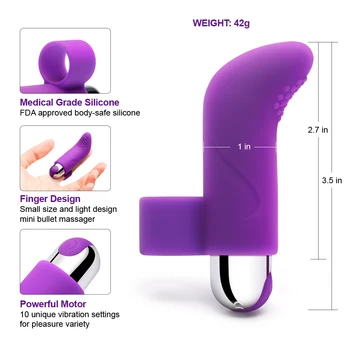 Luvkis Sex cu Degetul Masaj Glont Vibrator Cu 10 Viteze Terapeutic Puternic Masssager pentru femei Jucării Sexuale Violet