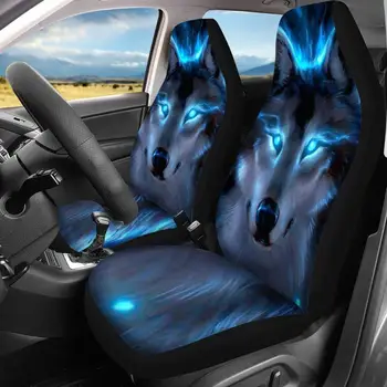 HUGSIDEA Cool 3D Star Wolf Imprimare Auto huse Auto de Lux Protector Caz Fahion Design Animal Consumabile Auto cu Piele PU