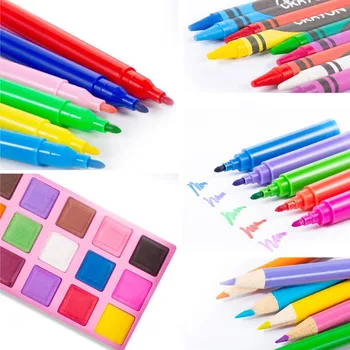 86/168pcs Creion Colorat Kit Artist Pen Brush Set de Instrumente de Desen Gradinita Consumabile Pictura Creion Marker