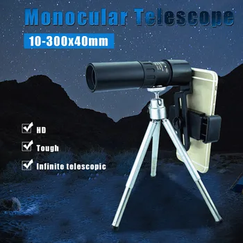 4K 10-300X40MM Super-Telefoto Monocular Telescop Zoom Monocular Binoclu de Buzunar Telescop Pentru Smartphone-Ia Imagine