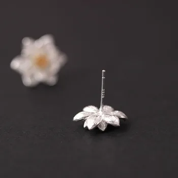 Vântul s925 unghii accesorii tremella lotus cercei de personalitate temperament artistic argint restabilirea moduri vechi