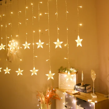 138 stele șir LED lumini intermitente ghirlanda alimentat cu baterii, lumini de Craciun, petrecere de vacanță decorare nunta lumini de basm