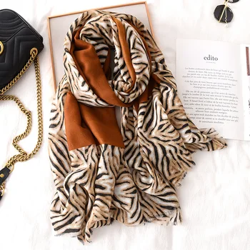 Design de Imprimare Femei Eșarfă de Bumbac Sentiment de Animale Foulard Doamna Pashmina Hijab Eșarfe Leopard Bandană Șaluri și Împachetări 2020 Nou