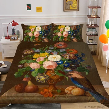 3D Pictură în Ulei de Pat Set de Floarea-soarelui Imprimare Carpetă Acopere Stabilit de Regele Regina Full Dublu Decor Dormitor Copii Fete Adolescente Adult 2/3 Buc