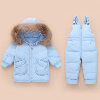 2020 Real Guler De Blană Pentru Copii De Iarnă În Jos Jacheta Fete Pentru Copii Salopete Calde Copii De Iarna Jos Seturi De Îmbrăcăminte Toddler Boys Jos Haina