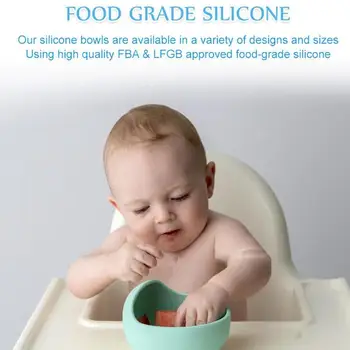 Noul Copil Mănâncă Ustensile Silicon Hrănirea Copilului Set Castron Copii De Învățare Feluri De Mâncare De Aspirare Set Castron De Lemn Non-Alunecare Lingura Pentru Copil