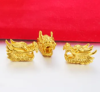 Culoare de aur cu cap de dragon DIY accesorii 24K 3D greu de aur cu cap de dragon brățară en-gros